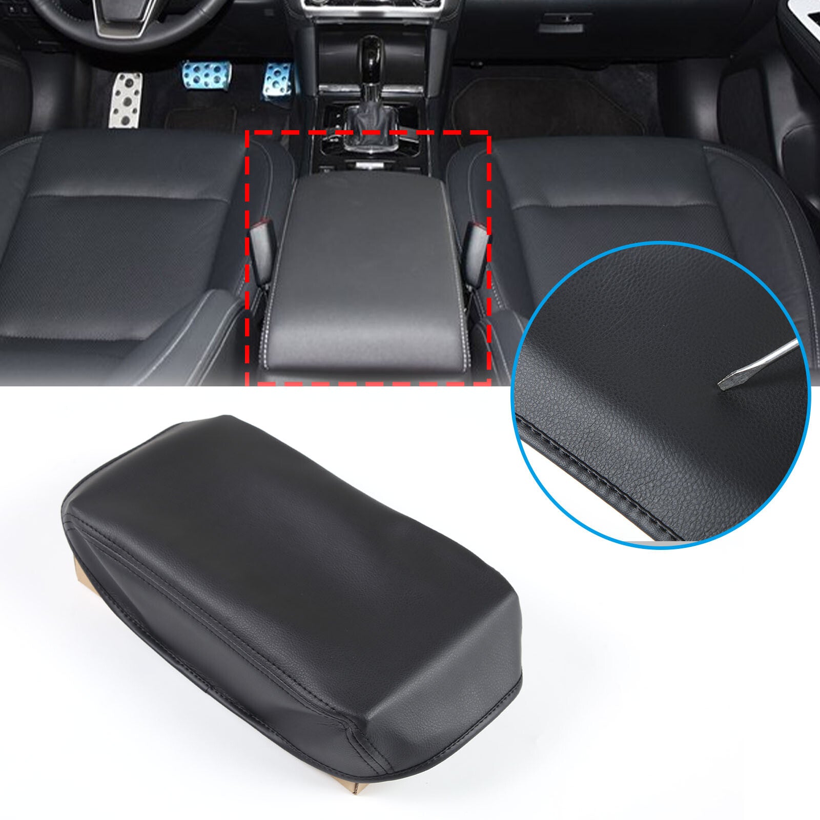 PU leather car center console armrest cover for 2015-2020 for Subaru Inlander models. n