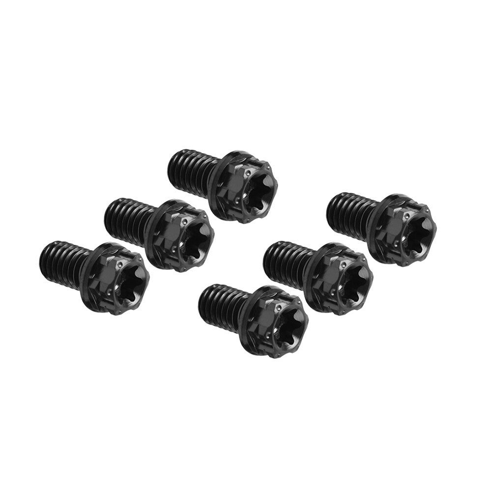 6pcs Bolts Torx Head Flange Screws M6x25mm For Motorcycle Bicycle Black
