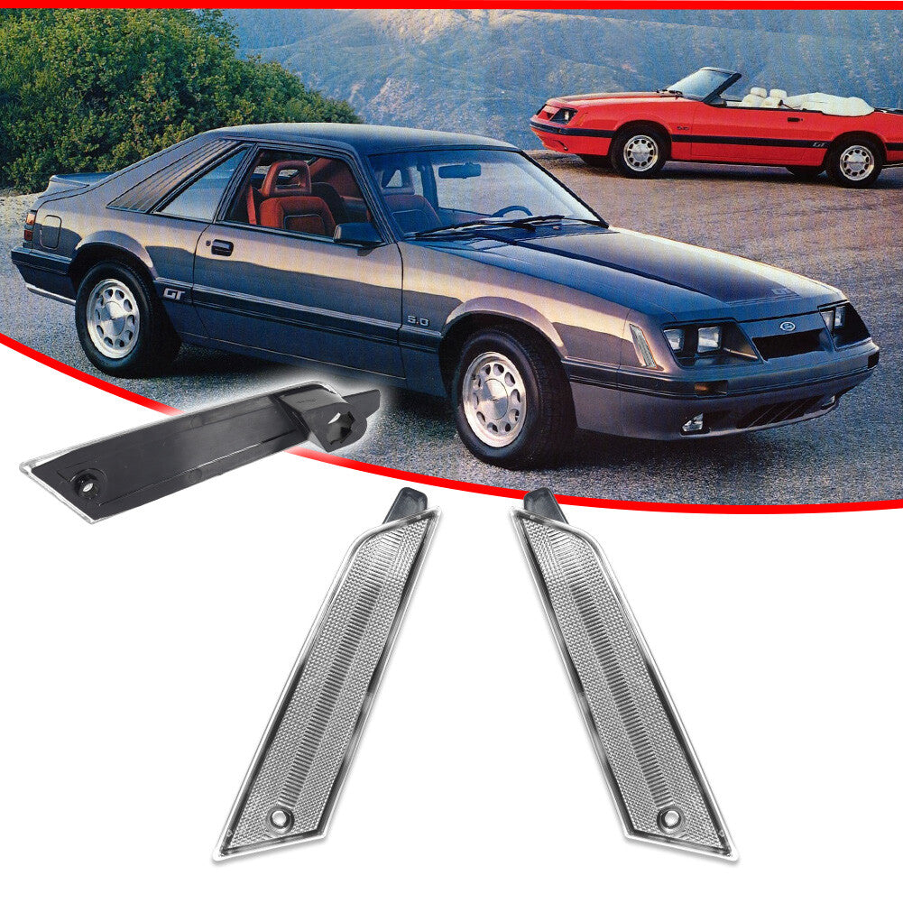 Suitable for Mustang 1979-1986 front bumper side marker light reflector transparent protective cover- v