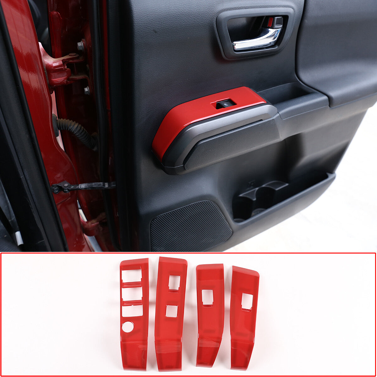 Suitable for Honda for Civic 10th 2016-2021 Red Carbon Fiber Gear Replacement Cover 2P- v