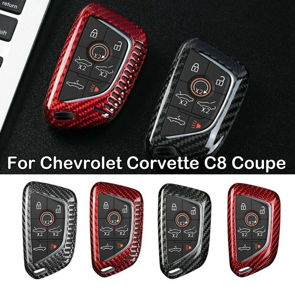 carbon fiber car remote key shell/protective case for Chevrolet for Corvette C8 Coupe Q