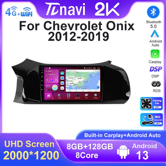 for Chevrolet Onix 2012-2019 Stereo Android CarPlay Car Radio GPS Player Screen