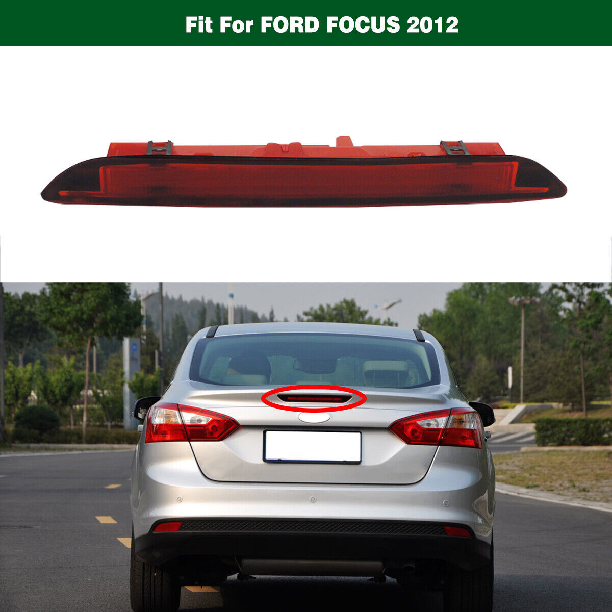 1Pcs Third High Mount Tail Brake Light Stop Lamp for Ford Focus 2012-2014 Sedan