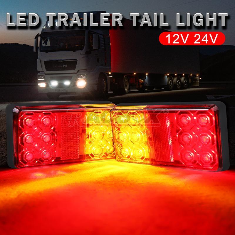 Rectangle Tail Stop Light Rear Lamps Indicator Trailer for Truck Lorry Caravan