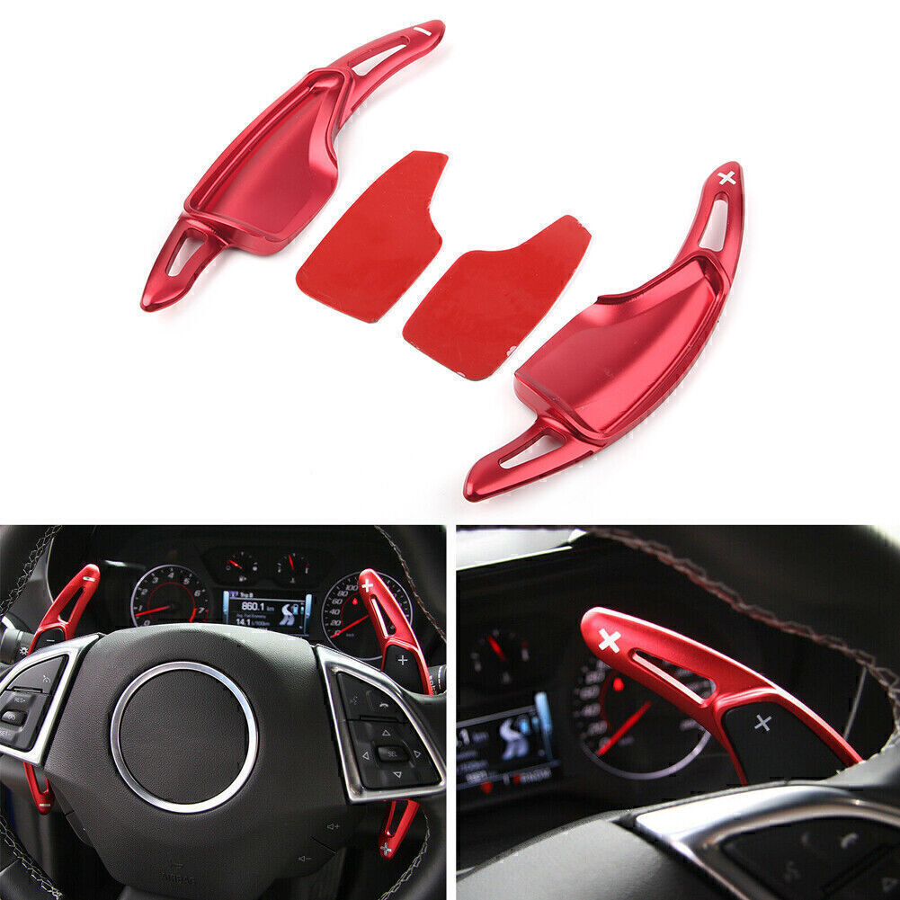 Steering Wheel Shift Paddle Shifter Extension for Chevrolet Camaro 2016-2018 Red