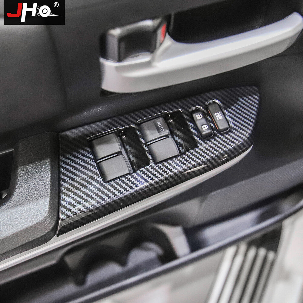 ABS Carbon Interior Door Window Lift Cover Trim 4pcs for Toyota Tundra 2014-2020