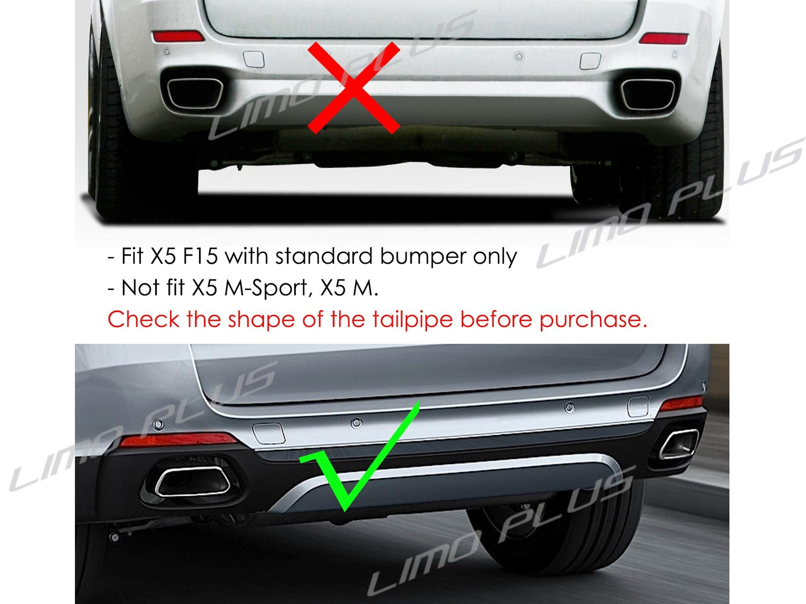Chrome exhaust head muffler tailpipe for BMW X5 F15 28i 30i 2014-2018 Q