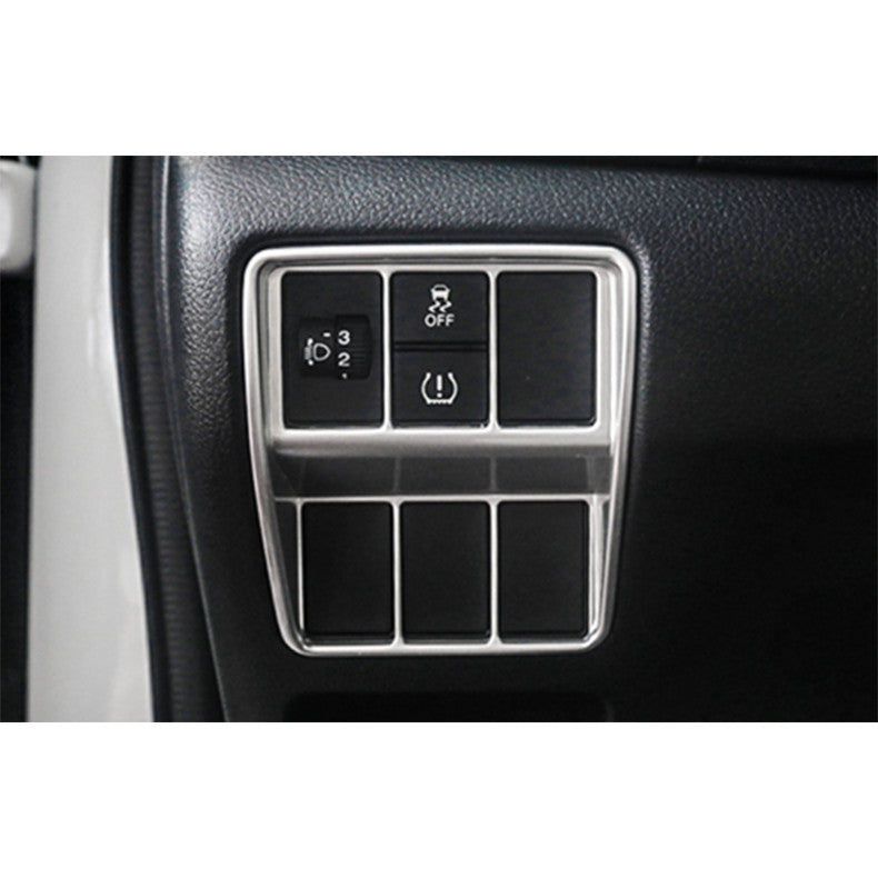 for Honda CR-V CRV 2017-2022 silver Car Headlight Switch Button Cover Trim Frame