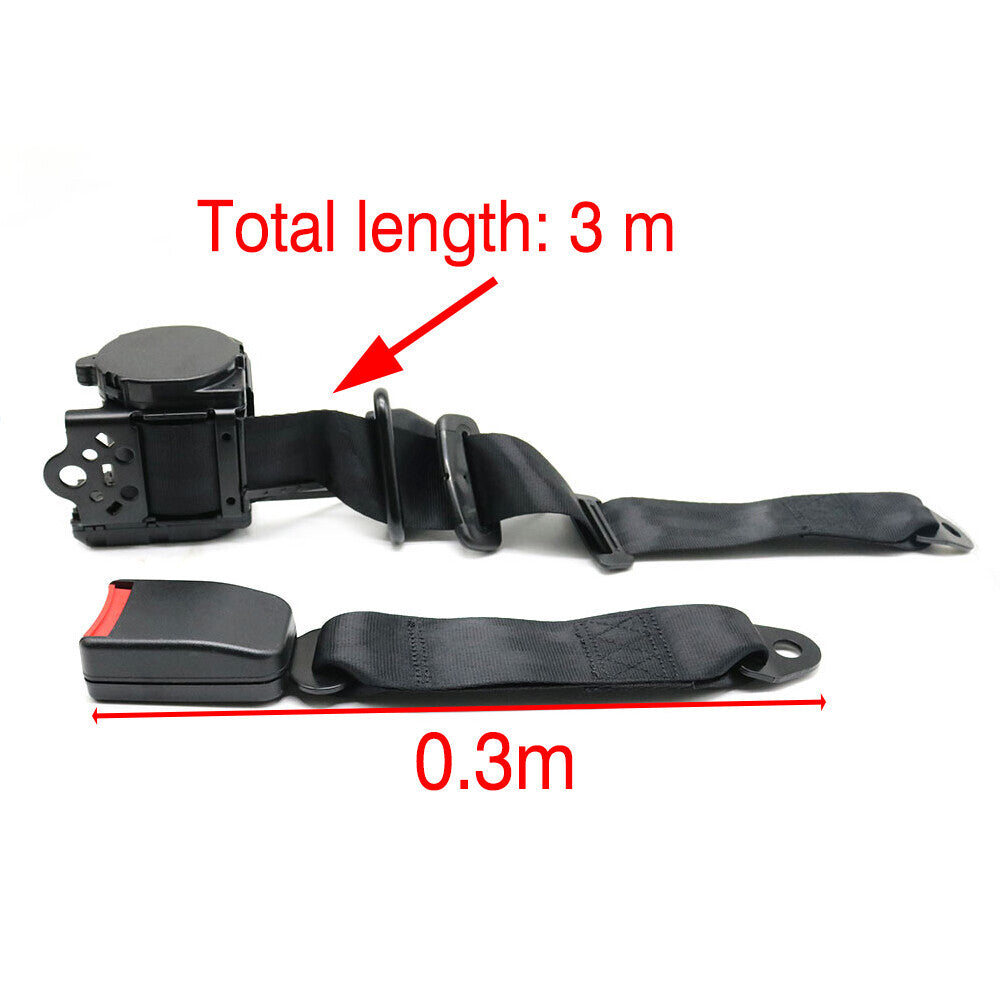 2 Retractable 3 Point Safety for Seat Belt Straps Car Vehicle Adjustable Belt Kit Q