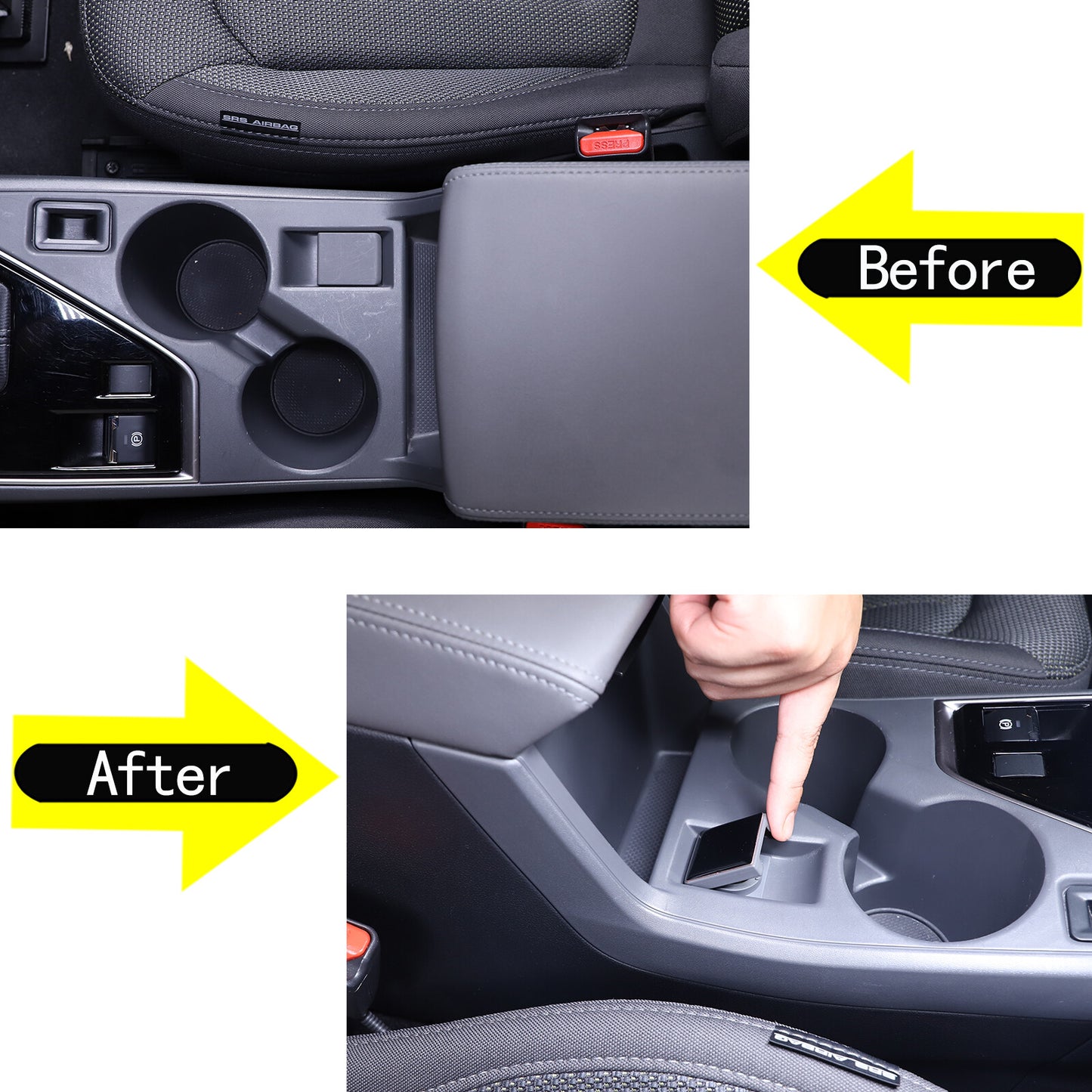 Glossy black cigarette lighter switch sticker for Subaru Crosstrek 2024-2025 n