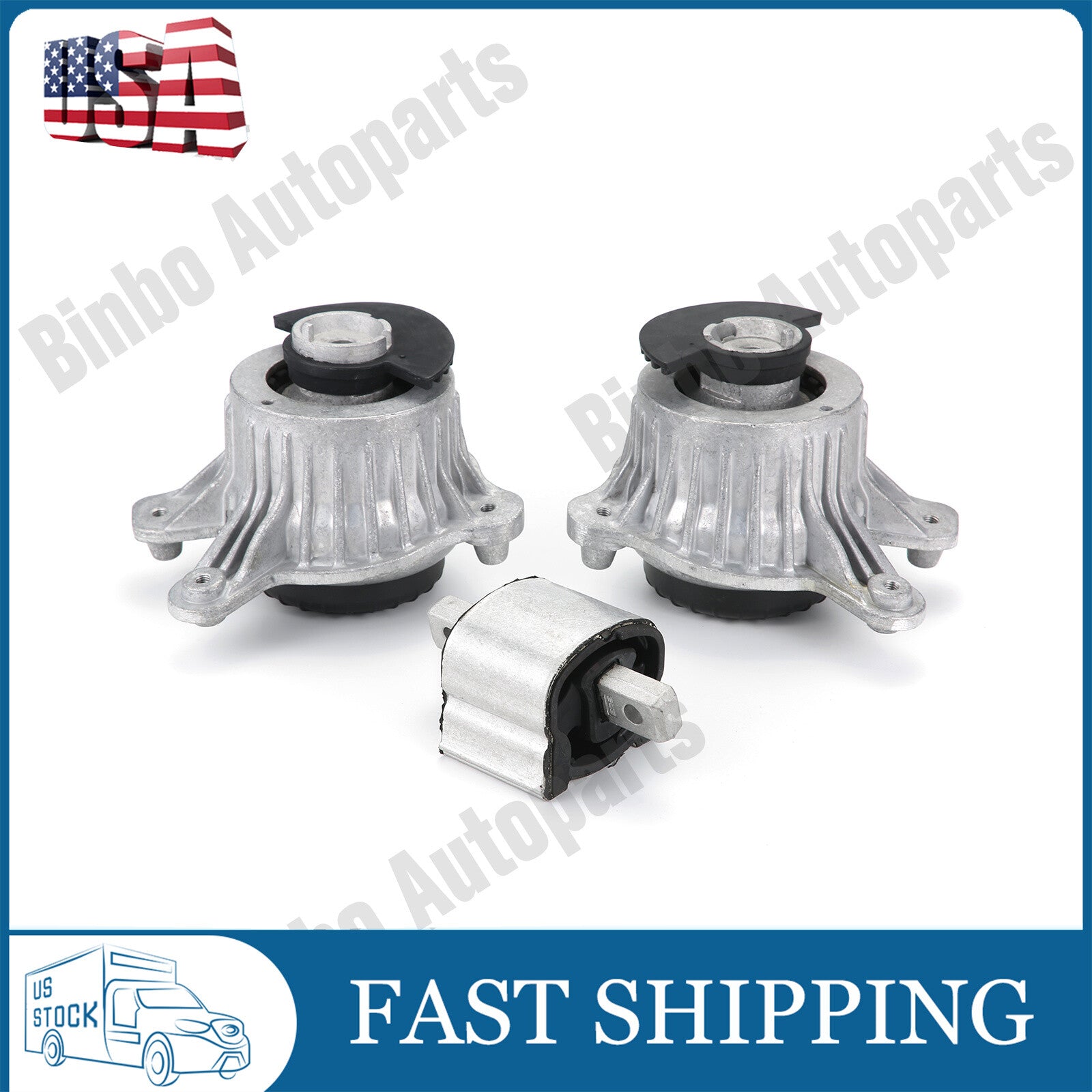 3pcs Engine+Transmission Mount for Benz W205 W213 E200 C180 C200 C300 2052406217 Q
