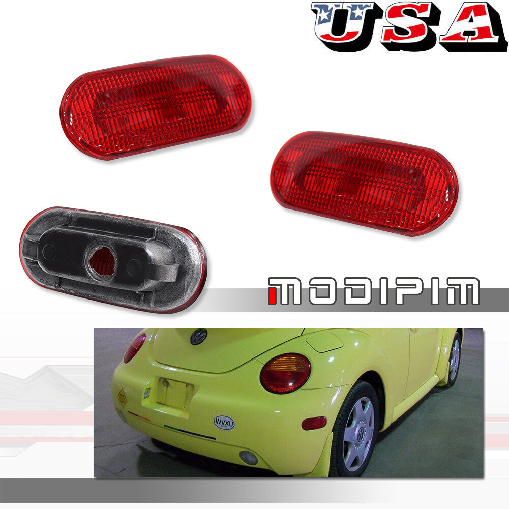 for for VW Beetle 1998 - 05 Rear side marker lights red left and right side one pair - v