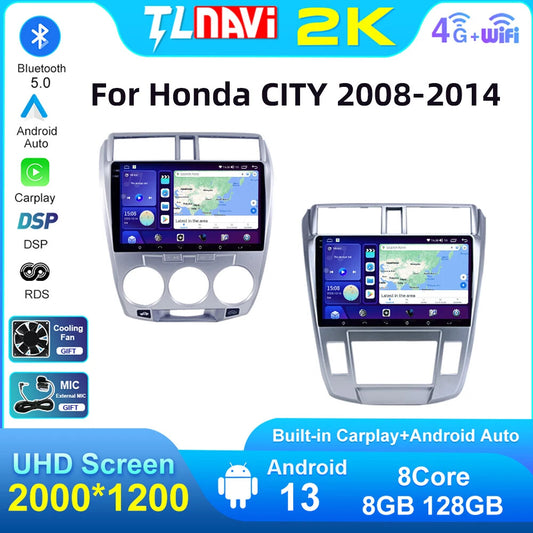 for Honda CITY 2008-2014 Car Radio Android CarPlay GPS Multimedia Player Screen
