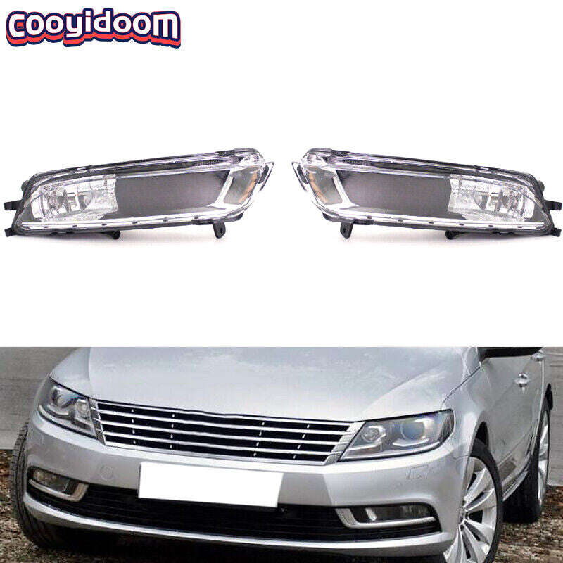 For 2012-2017 for VW for Passat CC Front Bumper Fog Lights Fog Lamps With Bulbs LHRH