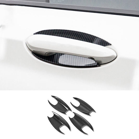 4P ABS Carbon Fiber Exterior Side Door Bowl Cover Trim for BMW X3 G01 X4 2018-21
