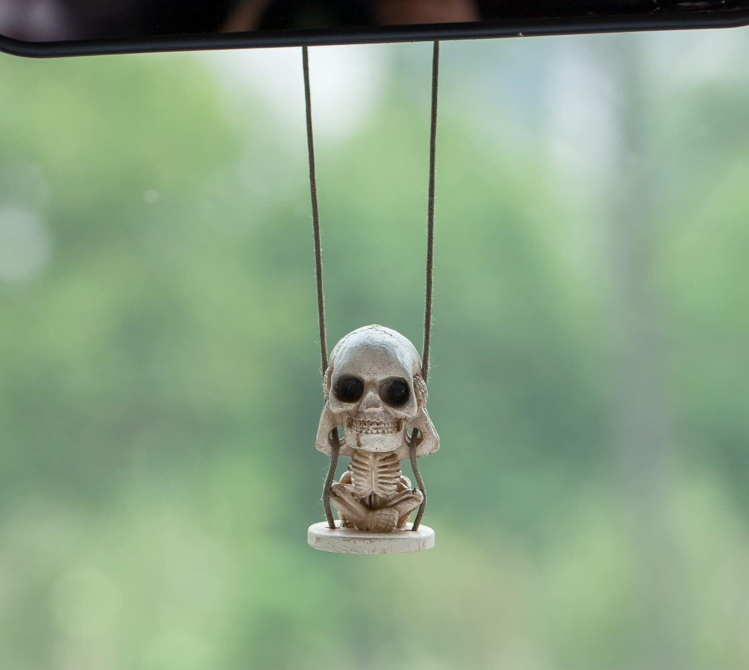 Halloween Sugar Gothic Skull Car Mirror Hanging Rearview Accessory Decoration B
