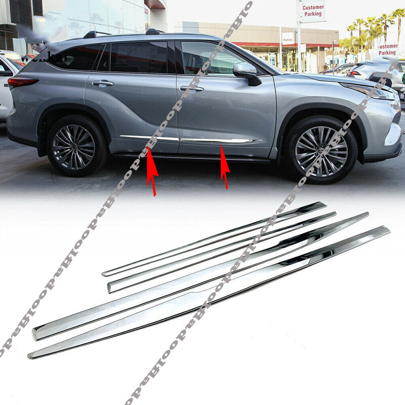 for Toyota Highlander 2020-2023 ABS Chrome Car Side Door Body Molding Trim Cover