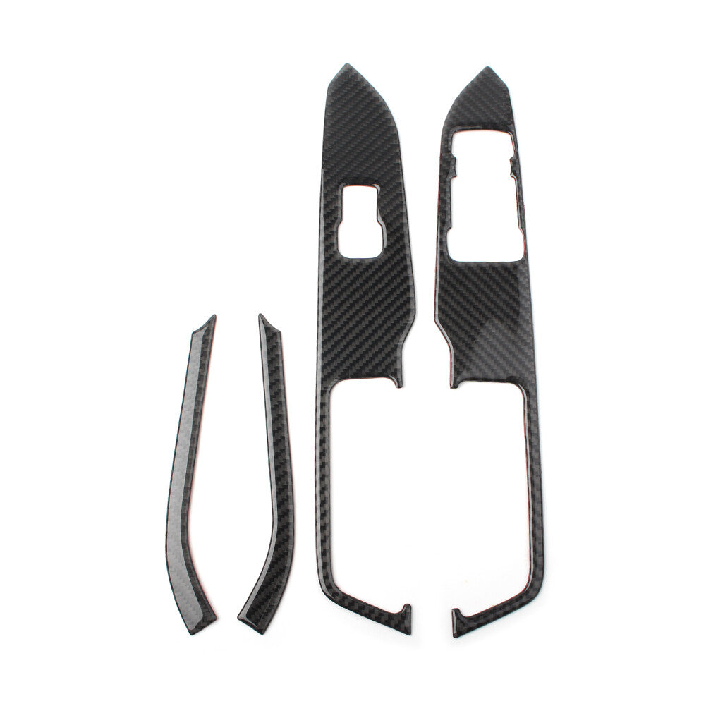  for ford  for Mustang 2015-2019 RHD Carbon Fiber Style Window Switch Lock Cover Trim Q