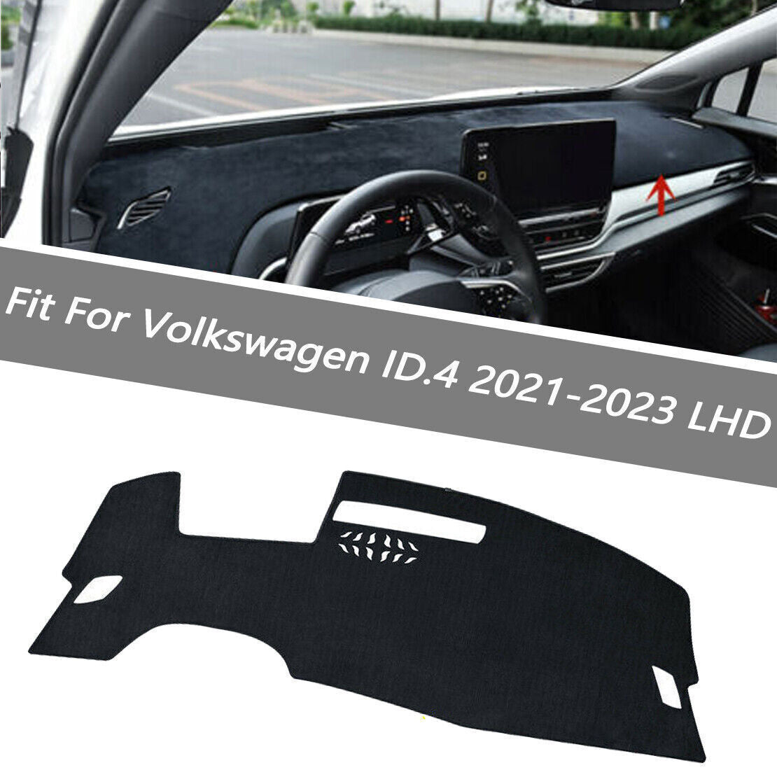 1X Inner Dashboard Dash Mat Non-slip DashMat Sun Shade Pad for VW ID.4 21-2023