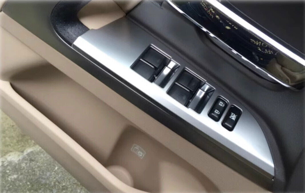 for Toyota for Land Cruiser 2013-21 Matte Silver Window Lift Lock Switch Panel Trim