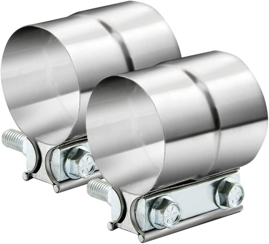2.5-inch ring fitting with vent clip for pipe repair, 304 stainless steel, 2-piece set.