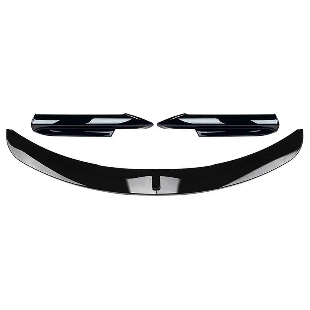 Glossy Black Fit for BMW 3 Series E90 Front Bumper Spoiler Lip+Side Splitter Cover Q
