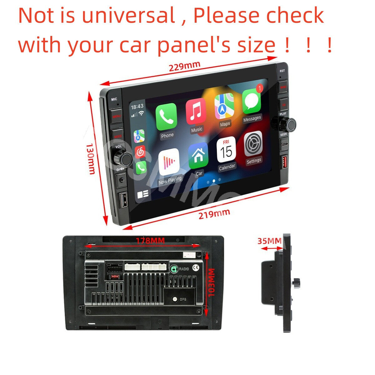 2Din Car Radio Stereo GPS Navigation 2+32G For Apple Carplay Android Auto