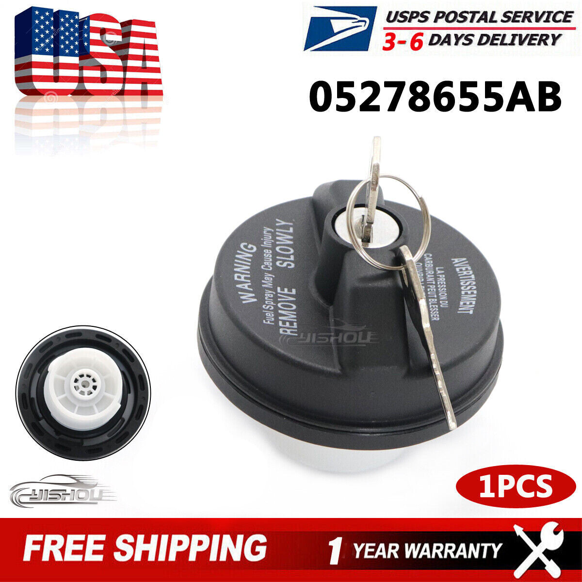 New 5278655AB Fuel Cap Locking Gas Fits for Chrysler for Dodge for Ram for Jeep 2001-2021 US Q