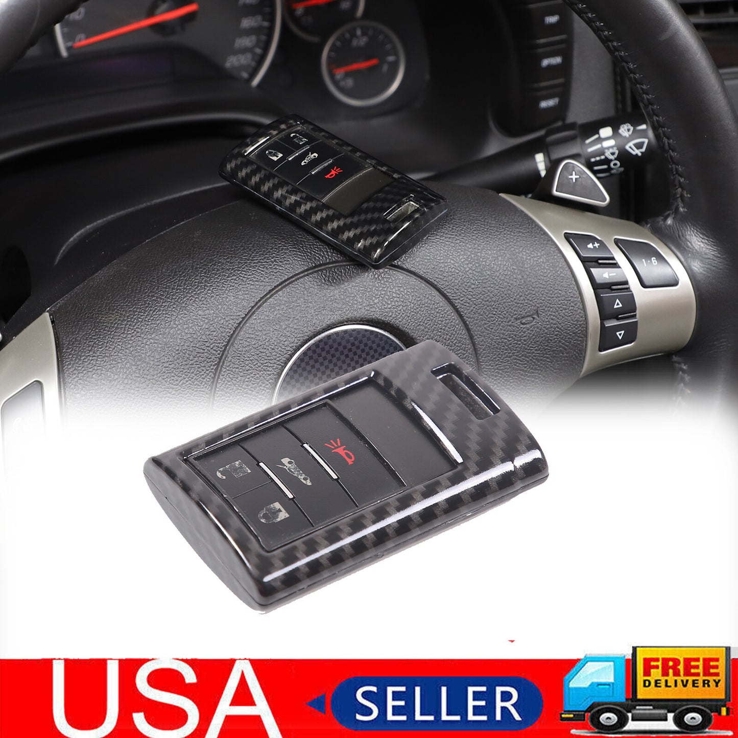 Carbon ABS Car Remote Key Cover (Fob) for Chevrolet for Corvette C7 2014-2019 ( ) Q