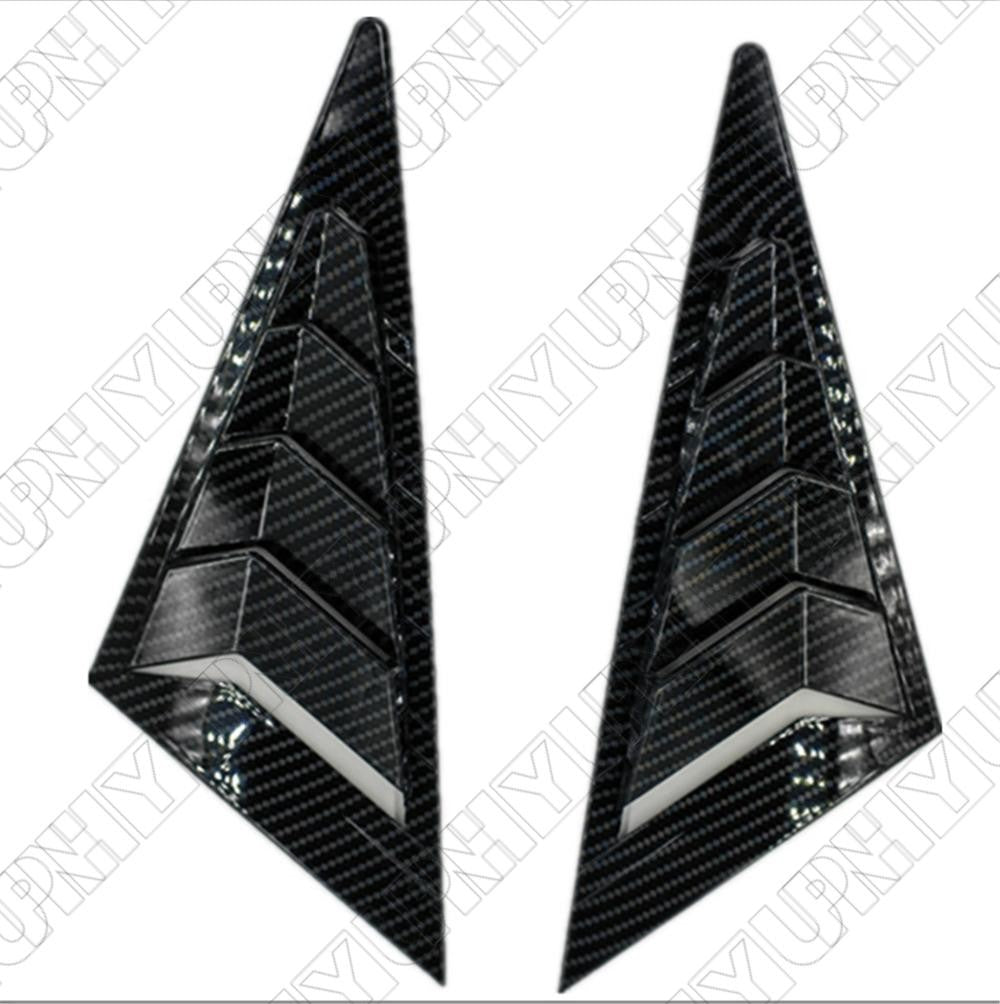 2 pcs/set Carbon Fiber Color Front Quarter Window Louver Shutter Trim new