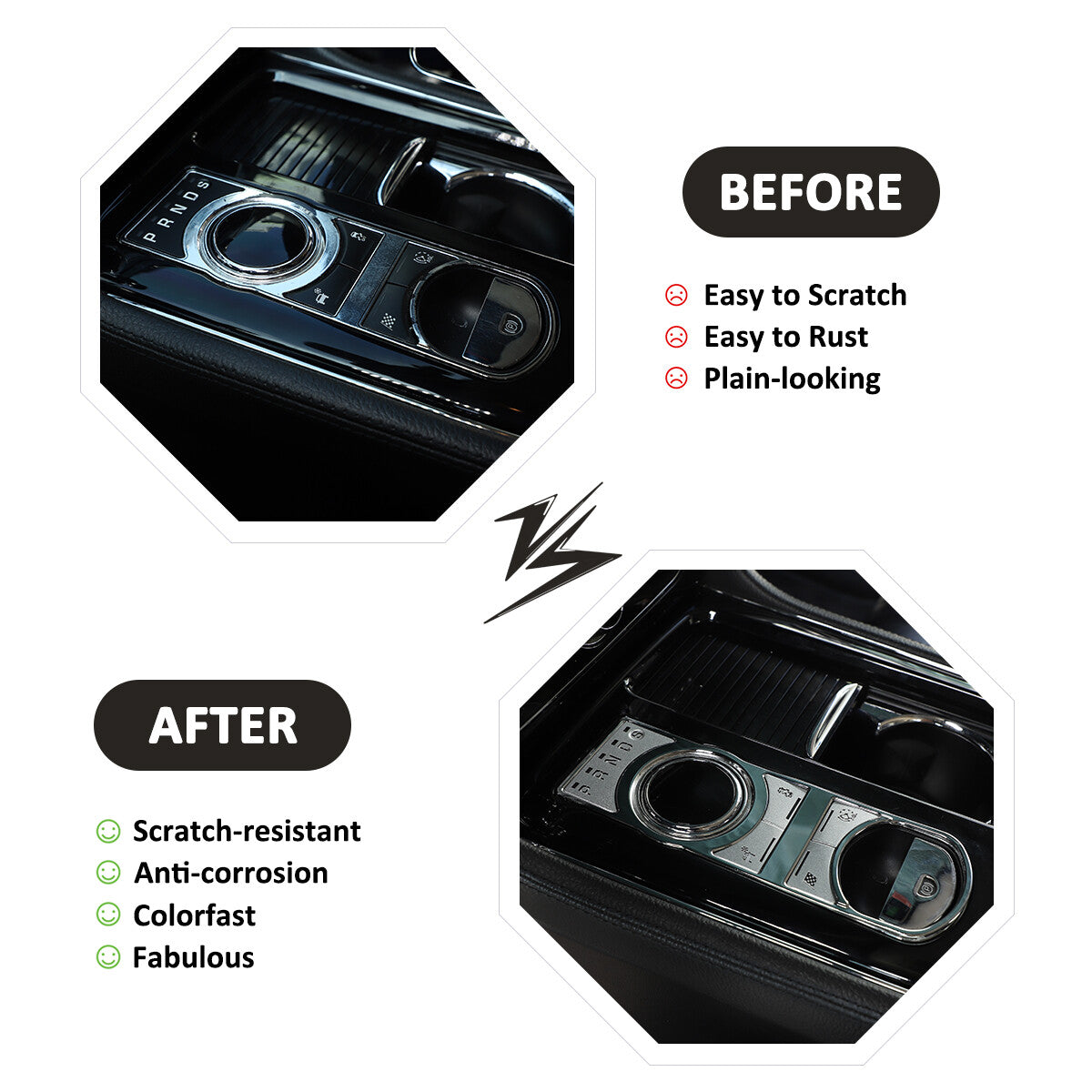 Protective cover for the gear shift button frame on the center console of for Jaguar XJ S.steel (2010-19) n