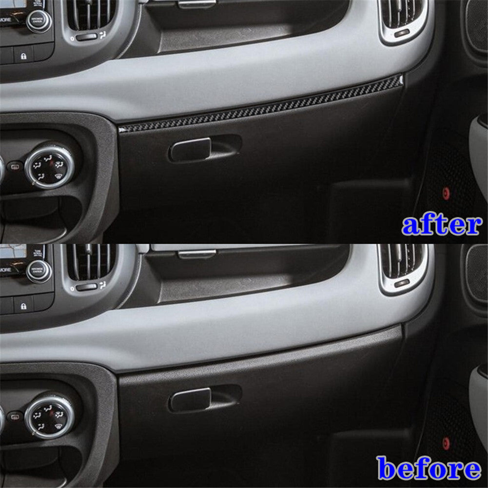 Carbon Fiber Glove Box Cover Strip Trim for Fiat 500L 2014-2017