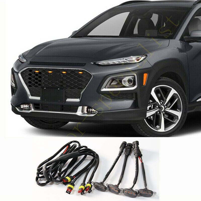 for GMC for Sierra 2500 HD 2016-2021 Front Grille LED Light Style Smoky Trim v