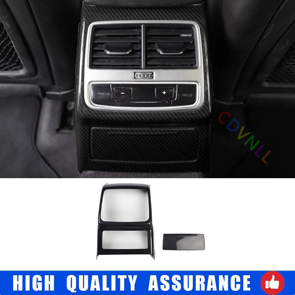 for Audi A4 2017-2024 Carbon Fiber Rear Air Outlet Anti-Kick Panel Cover Trim 2P