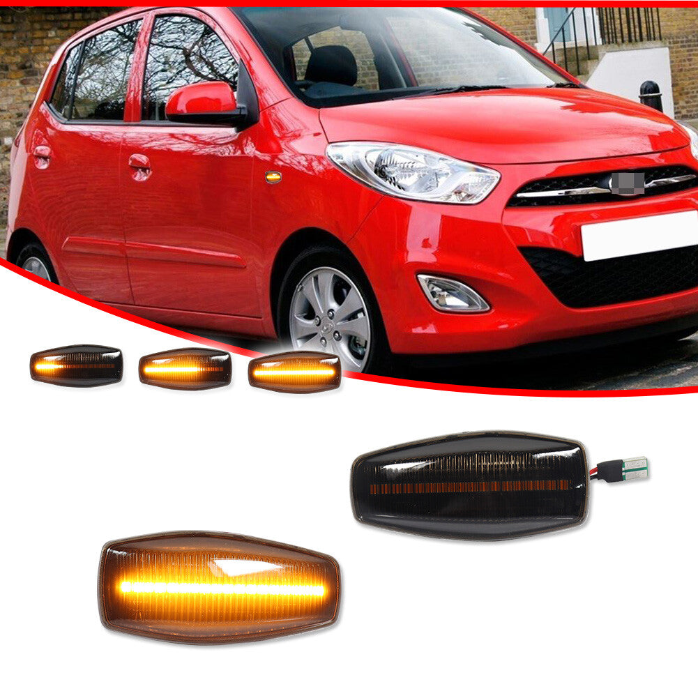for for Hyundai for Tucson Tiburon Sonata Smoke Lens Amber LED Signal Side Marker Lights - v