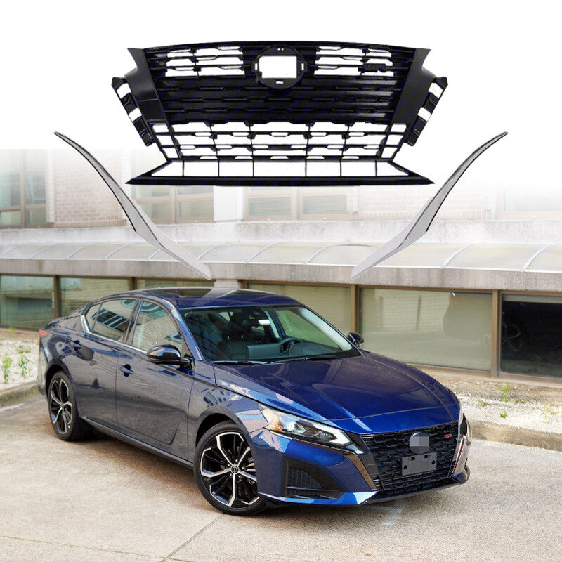 For 2023 2024 Altima SR Front Bumper Upper Grille & Grille Molding Set n