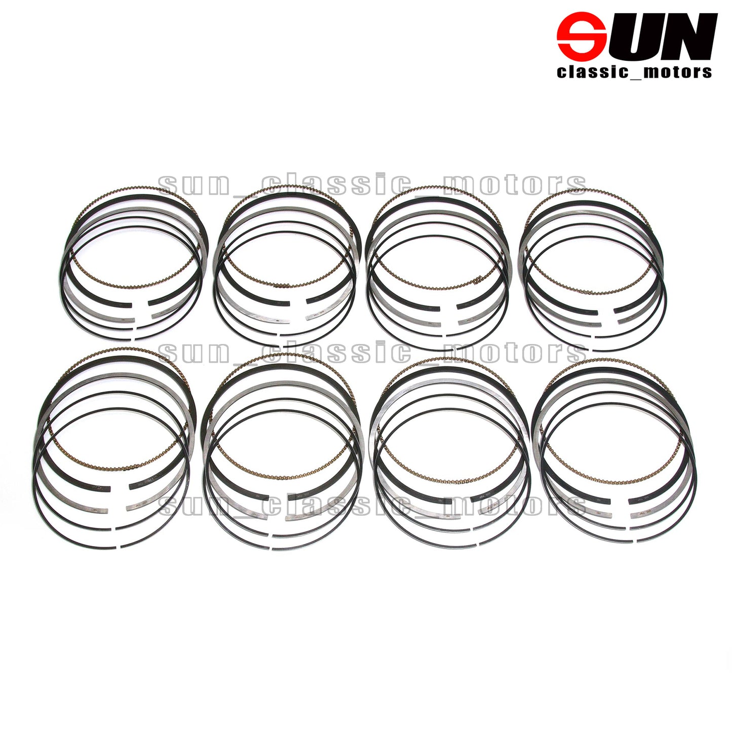 8-piece piston rings, 87mm STD, for 540i, 740Li, 740i E60, E61, E65, E66 4.0L V8 N62B40-