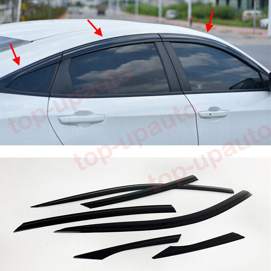 for Honda for Civic Sedan 2016-21 Black Window Wind Visors Rain Guard Vent Deflector