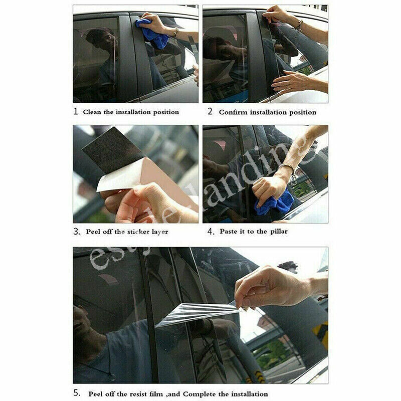 Piano Black Pillar Post Door Window Molding Strip Trim for Nissan Altima 2019-21