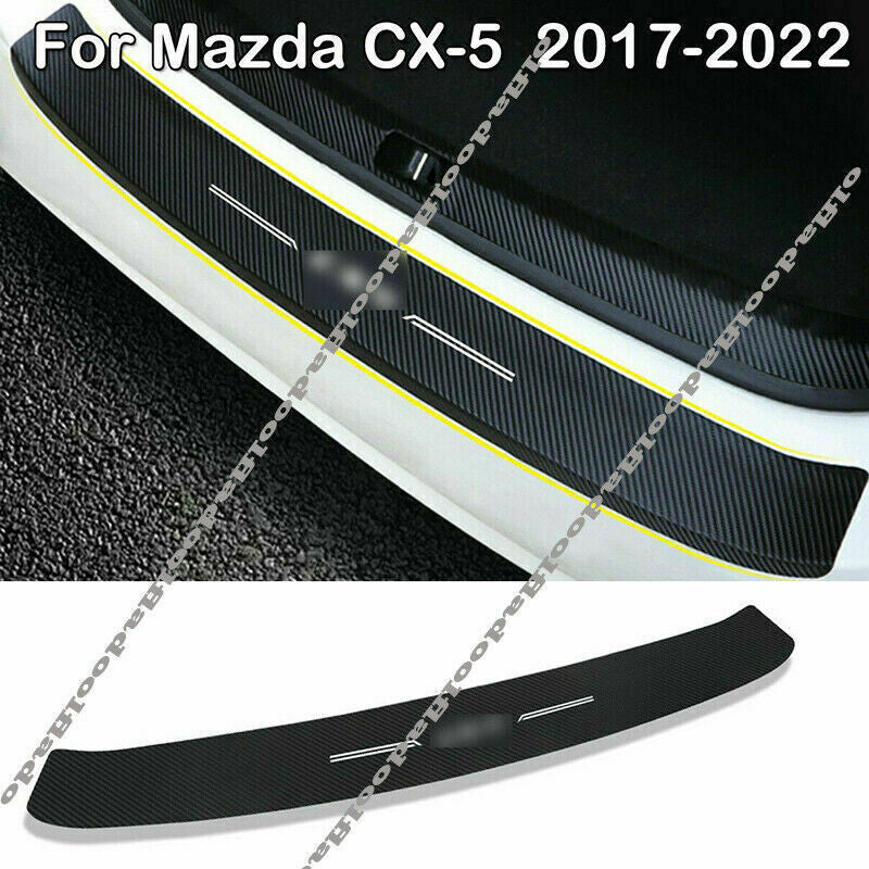 for Mazda CX-5 2017-2022 PU Carbon Fiber Rear Bumper Protector Sill Plate Cover