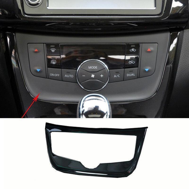 1X Glossy Black Central Console AC Switch Panel 1pcs for Nissan Sentra 2016-2019