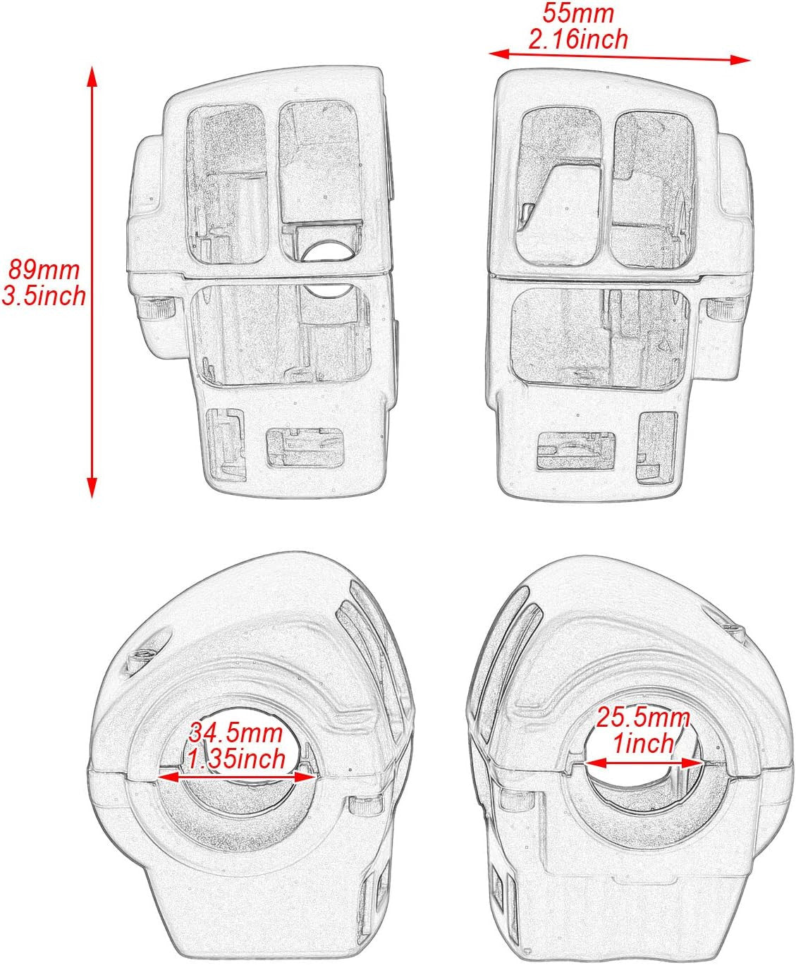 Chrome switch housing cover with 10 button covers for Harley Touring 1996 - 2013 - n