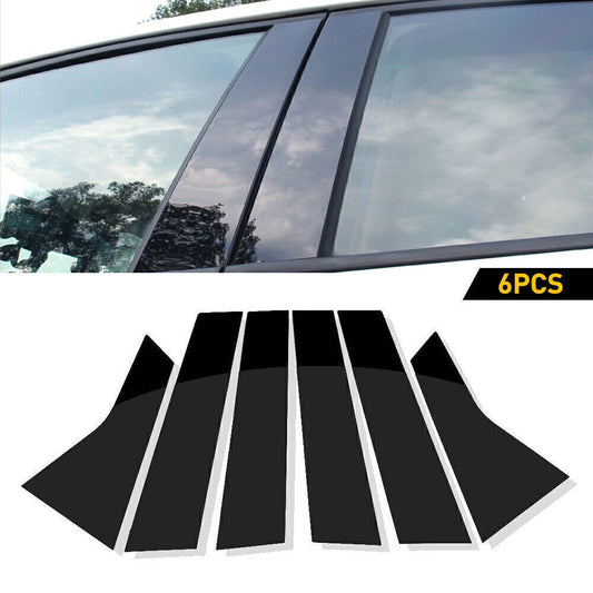for Honda Accord 2023-2024 Glossy Black Window Pillar Posts Door Trim Cover 6X