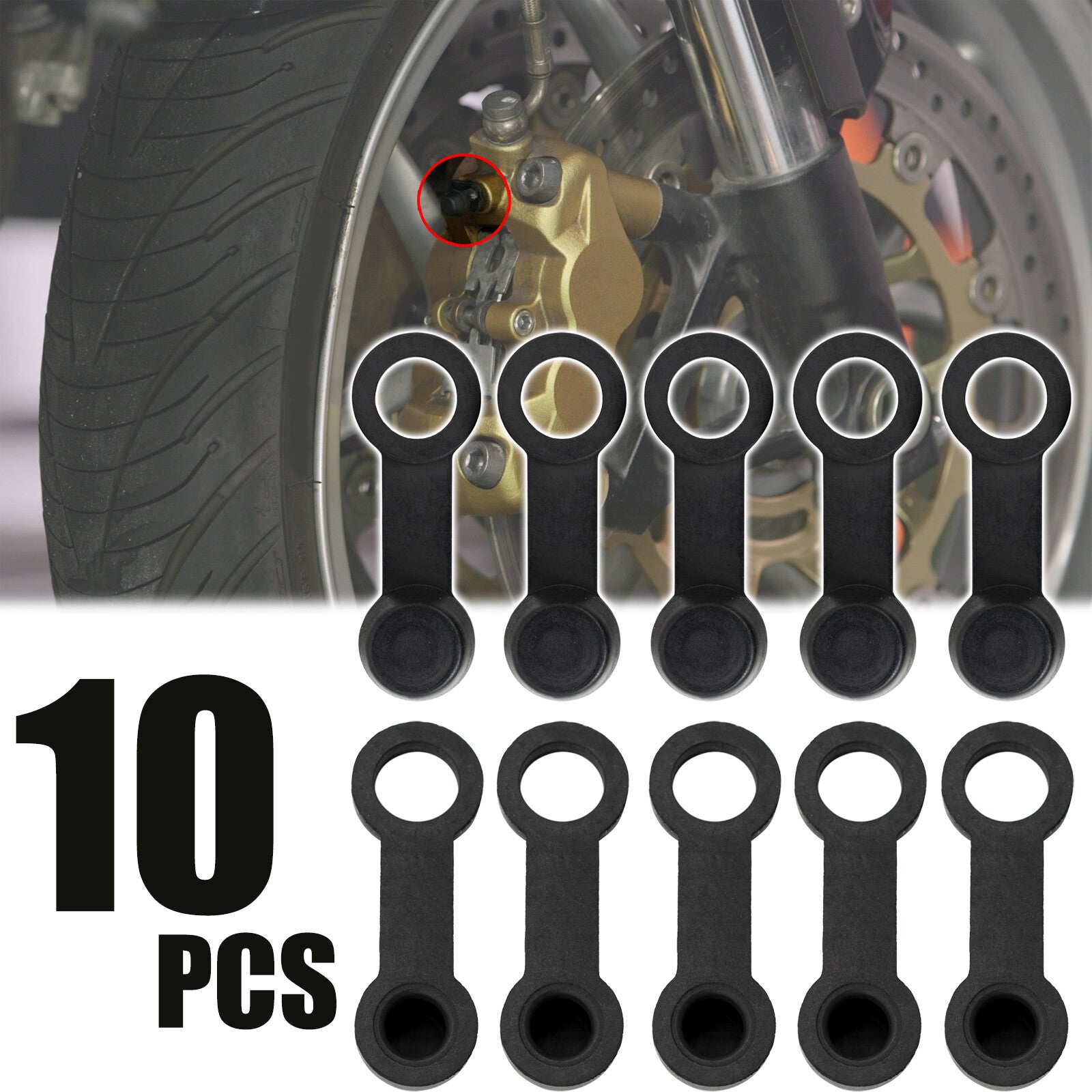 10 x 8 mm brake ventilation nipple rubber dust cap cover for motorcycle Q