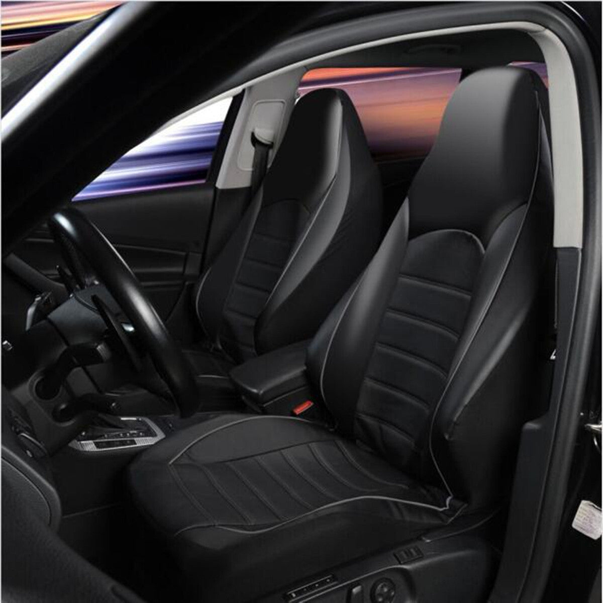 2x Car for Seat Covers Front Set Full Surround for Seat Cushion High Back Accessories Q
