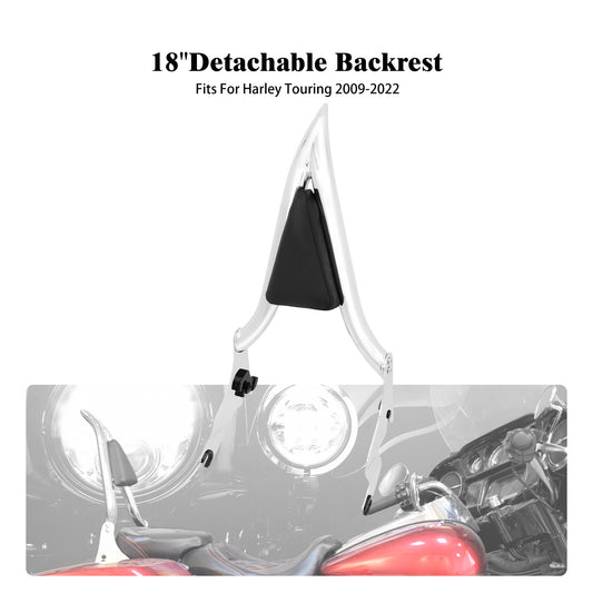 Chrome Detachable Passenger Backrest Sissy Bar for Harley Road Electra Glide 09+