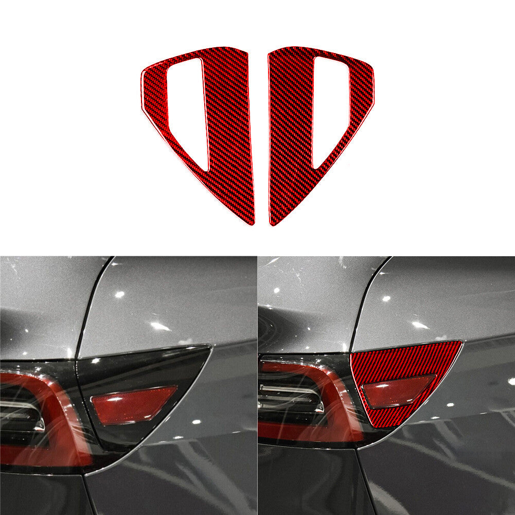 2Pcs Red Carbon Fiber for Seat Head Cover Trim Strip For Supra A90 2019-2022 v