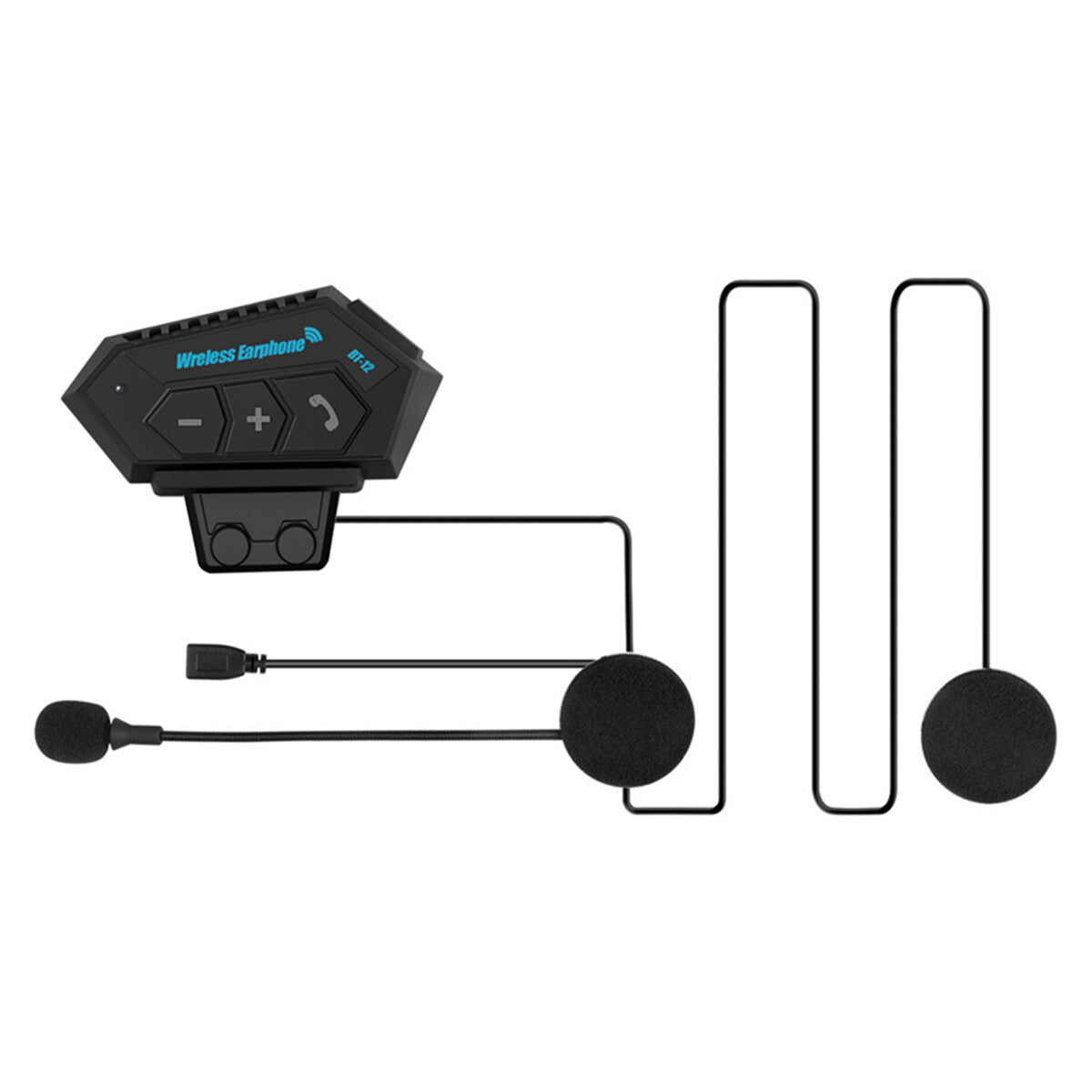 Motorcycle Helmet Headset Bluetooth Speaker Handsfree Stereo Kit Rechargeable Q