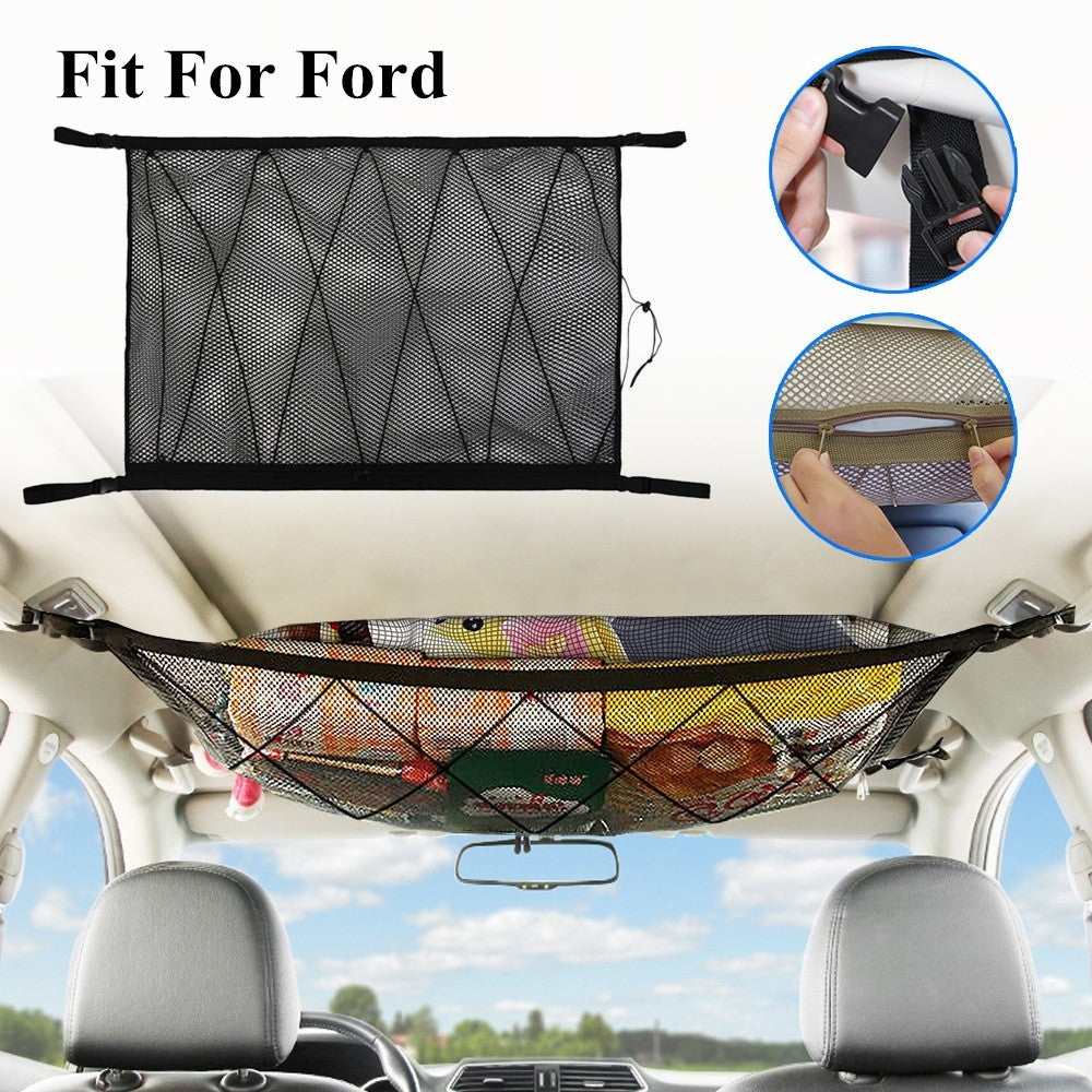  for ford  F150 Pickup Ceiling Roof Cargo Net Storage Bag Organizer Mesh Pocket Q