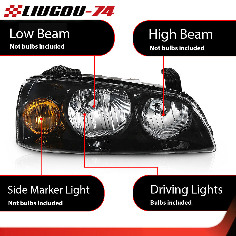 Black headlights, front corner headlights assembly suitable for 04-06 for Hyundai for Elantra - v